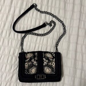 Rebecca Minkoff Embroidered Black Chain Strap Bag